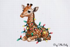 Christmas Giraffes Clipart PNG Product Image 1