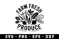Farm Fresh Produce Svg |Farming SVG Cut files | Cricut Product Image 1