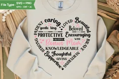Bonus Mom Heart Shape SVG | Mother's Day Heart SVG PNG Product Image 2