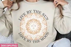 Live By The Sun Love PNG, Sun and Moon Sublimation PNG Product Image 2