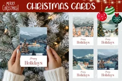 Christmas Village Greeting Cards, Winter Village Cards Product Image 1