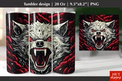 Wolf Halloween tumbler png Werewolf tumbler sublimation 20Oz Product Image 1