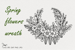 Spring flowers wreath SVG Product Image 1