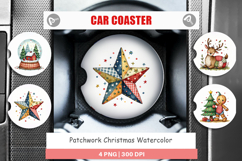 Patchwork Christmas Car Coaster Product Image 1