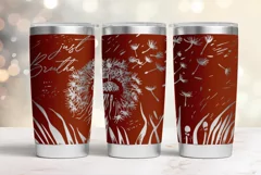 20oz Tumbler laser svg wrap| Floral Dandelions pattern Product Image 1