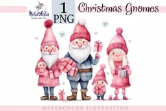 A pink Christmas family Gnomes, Pink Christmas Gnomes Product Image 1