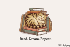 Read. Dream. Repeat PNG, Book Lover Sublimation PNG Product Image 2