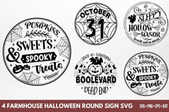 Farmhouse Halloween Round Sign SVG Product Image 1