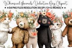 Animals Valentine Day Clipart Product Image 1
