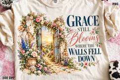 Grace Still Blooms Shirt PNG, Christian Floral Grace Shirt D Product Image 1