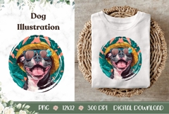 Summer Staffordshire Terrier Dog llustration PNG Product Image 1