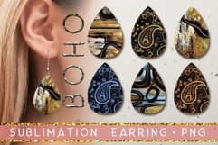 Boho Teardrop Earring Bundle | Sublimation Design Png Product Image 1