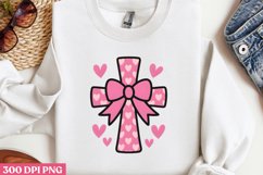 Pink cross with hearts PNG, God Is Love Clipart PNG Product Image 2