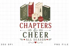 Chapters and Cheer All Season PNG Sublimation Design - Book Product Image 3