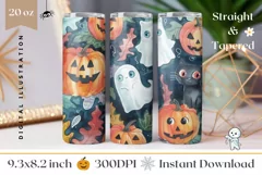 Halloween Pumpkins Tumbler Wrap, Cartoon Pumpkins Tumbler Product Image 1