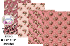 Shabby Chic, Papers, Flowers, Baskets, Junk Journal, Pinks Product Image 1