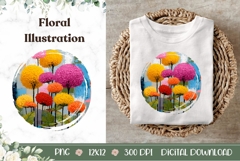 Cartoon Flowers Illustration, Nature PNG, Summer PNG Product Image 1
