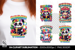 Summer Vibes Cute Animal Clipart PNG Sublimation Product Image 1