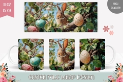 Floral Easter Mug, Cartoon Easter Eggs Mug Wrap Design Product Image 1
