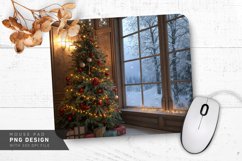 Festive Holiday Tree Scene Mouse Pad PNG Design Product Image 1