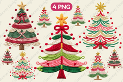 Hand Painted Coquette Christmas Tree PNG, Christmas Tree PNG Product Image 1