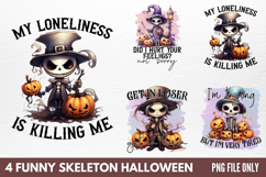 Funny Skeleton Halloween Sublimation PNG Product Image 1