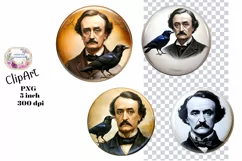 Edgar Allan Poe, Ephemera, PNG, Flower, Clipart Product Image 1