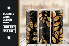 Golden and black 3d leaves tumbler wrap Product Image 1
