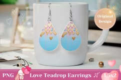 Valentine Teardrop Earrings, Golden Hearts Earrings Design Product Image 1