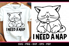 I need a nap, Funny Quotes SVG, Sarcastic, Funny cat SVG Product Image 1