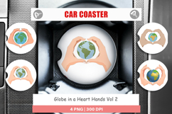 Car Coaster Globe in a Heart Hands Product Image 1