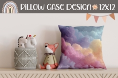 Glitter Sky Pillow, Clouds Pillow Sublimation Design Product Image 1