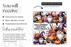 Halloween gnome clipart, Halloween clipart, truck,Gnomes PNG Product Image 2
