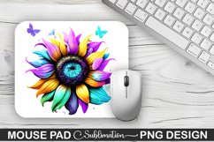Magical Purple Cyan Sunflower Sublimation Mouse Pad Design Product Image 1