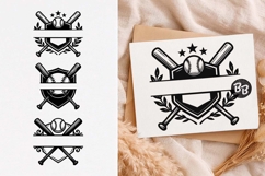 Baseball Split Monogram SVG, Bats and Ball PNG Product Image 1