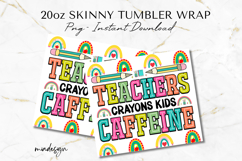 Teacher Crayons 20 oz Tumbler Wrap PNG Sublimation Design Product Image 2