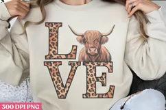 Love PNG, Highland Cow Sublimation PNG Product Image 1
