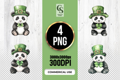 Lucky Panda Shamrock Clipart Sublimation PNG Product Image 1