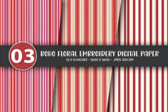 Boho Floral Embroidery Digital Paper Product Image 1