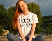 Stay Spooky SVG, Trendy Halloween Woman Shirt, Spooky Season Product Image 4