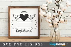 Pet Memorial Angel Wings, Dog Paw SVG, Pet Memorial SVG Product Image 1
