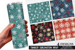 Christmas snowflakes Tumbler Wrap| Christmas Tumbler Design Product Image 1