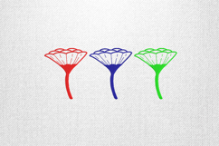 Colorful Triple Flower Embroidery Design Pattern Product Image 1