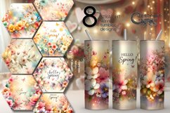 Watercolor Flowers | 8 gentle tumbler Sublimation designs Product Image 1