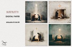 Nativity scene digital paper, background clipart Product Image 1