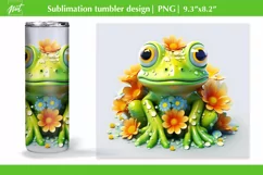 20 Oz tumbler wrap PNG, sublimation tumbler with 3D frog Product Image 1