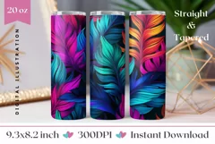Tropical Tumbler Sublimation Design, Colorful Tumbler Design Product Image 1