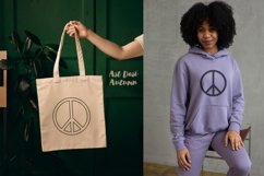 Peace sign silhouette and outline | Svg, Dxf and Png files Product Image 3