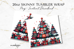 Cozy Patchwork Christmas Tree 20 oz Tumbler Wrap PNG Product Image 2