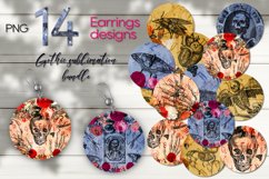 Vintage gothic | Sublimation round earring design bundle Product Image 1